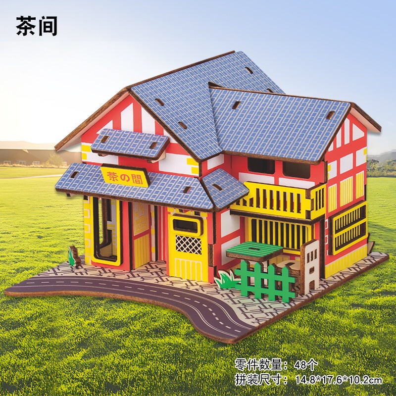 Three-Dimensional Puzzle 3D Wooden Assembled Model Ferris Wheel Children'S Girl Puzzle Handmade Diy Gift - Image 1